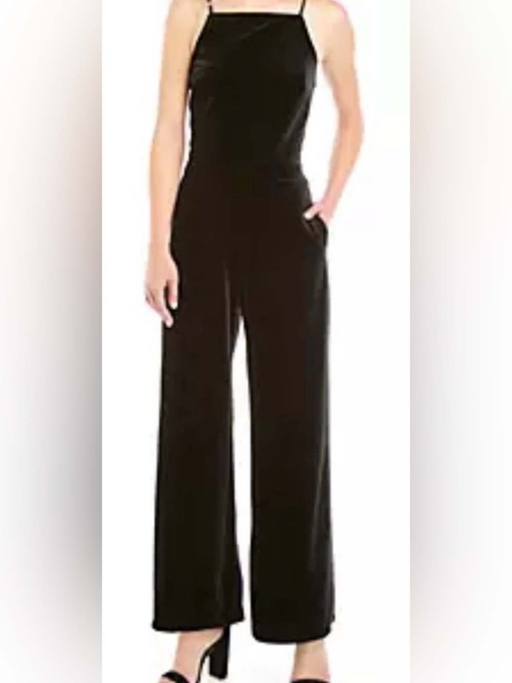 Crown & Ivy Black Velvet Sorority Jumpsuit 8